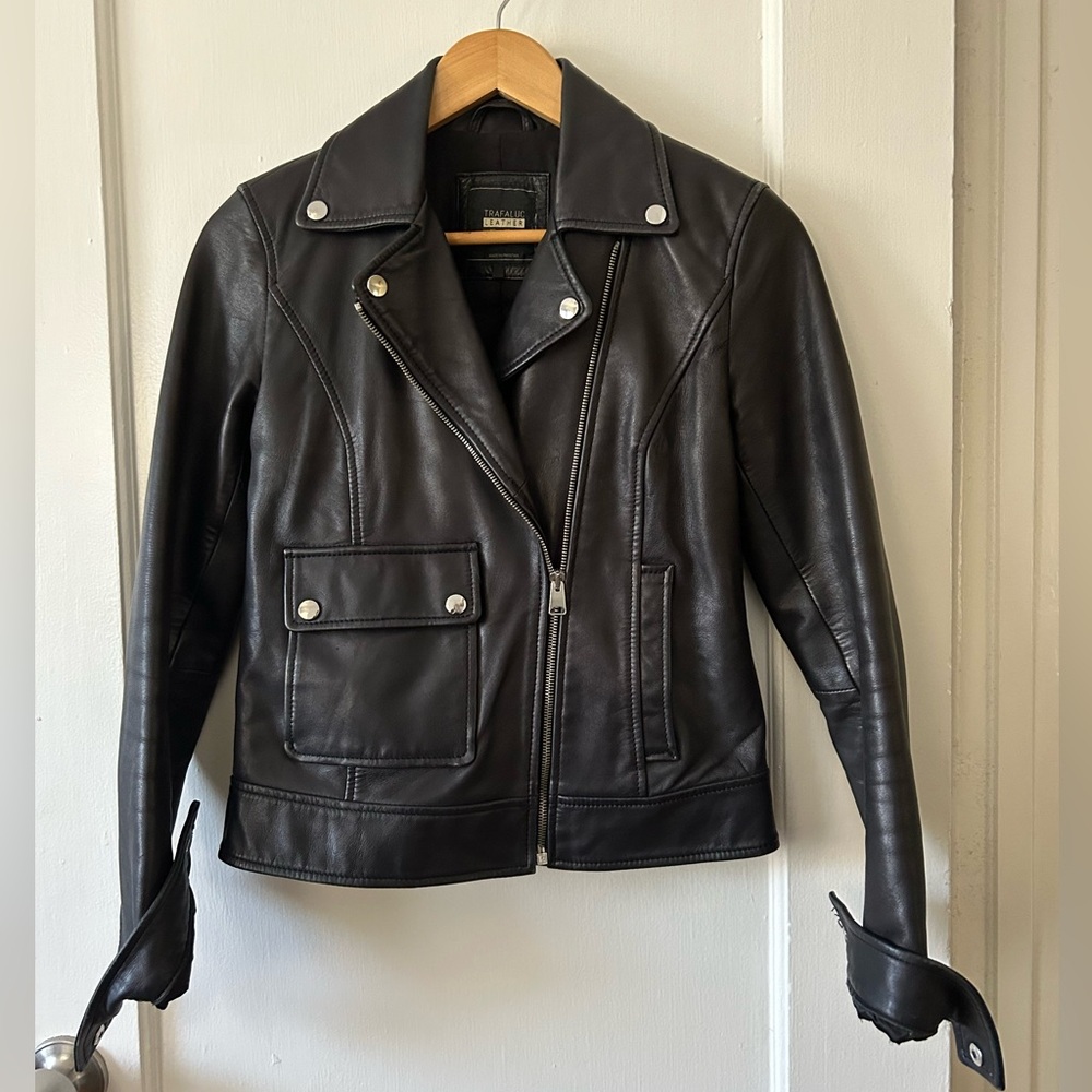 Zara Real Leather Moto Jacket